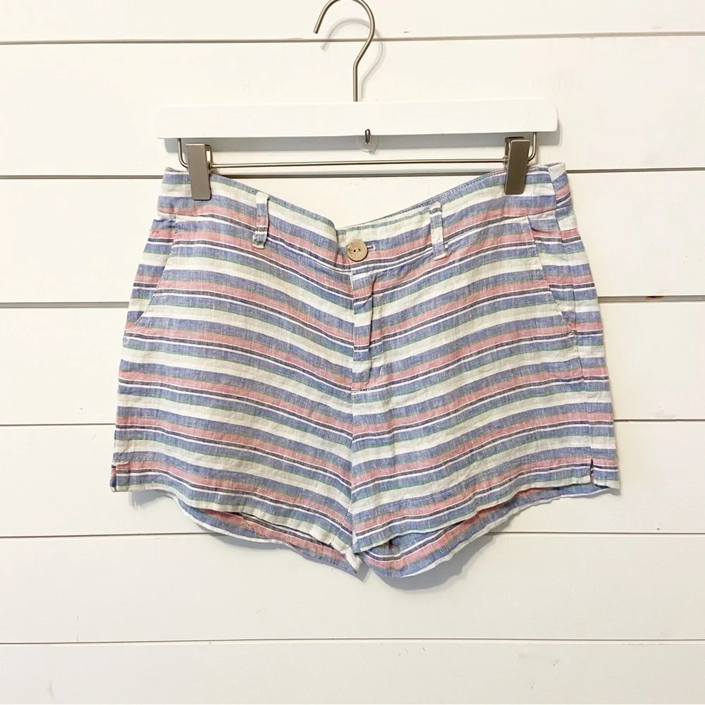 St. Tropez West | 100% Linen Stripped Shirts Size 4